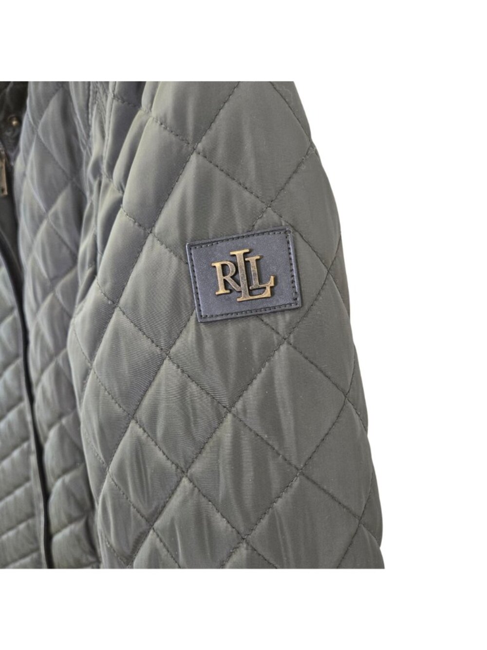Lauren Ralph Lauren Black Label Quilted Vegan Leather Trim Hooded Coat Size Smal - Picture 5 of 10